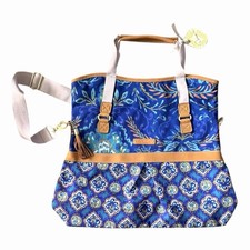 Nuevo con etiquetas Dena Designs Lona Cuero C.R. Bolso de Mano Gibson North South BOHO de Gran Tamaño ¡NUEVO!