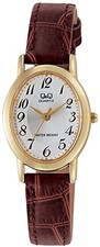 [Citizen Q&Q] Reloj analógico impermeable con correa de cuero VZ89-104 dorado...