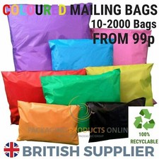 Bolsas de correo de colores fuertes de polietileno para paquetes de franqueo sello postal mezclado todos los tamaños