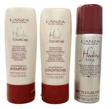 Champú y acondicionador Lanza Healing Color Care 1,7 oz + spray de textura seca 1,5 oz