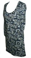 DRUCKKLEID KLEID STRETCHIG BOYSENS IN BLAU GRAU BEDRUCKT BLUMEN Gr. 34 NEU