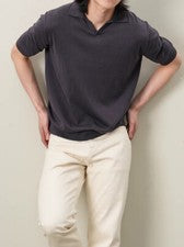 Retro Color Sólido Manga Corta Hombres Moda Camiseta Verano Algodón Top
