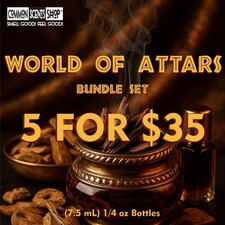 WORLD OF ATTARS Paquete de 5 piezas Perfume Aceite Corporal Fragancias Unisex Concentradas