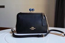 Bolso Bandolera para Mujer Coach Nora Kisslock Cuero Guijarro - Negro C1451