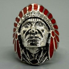 Anillo de plata 925 rugby Exeter Chiefs indio nativo americano talla Z1-Z4