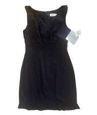 NUEVO CON ETIQUETAS CDC Clásico Negro Volantes Borde Vaina Vestido Para Mujer Fiesta de Vacaciones Talla 6 NUEVO