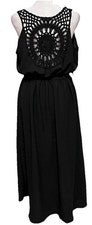 Vestido Mujer Talla S/M Negro Crochet en la Zona Trasera