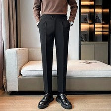 Pantalones Cortos Sueltos Drapeados Pierna Ancha Traje Pantalones Para Hombre Moda