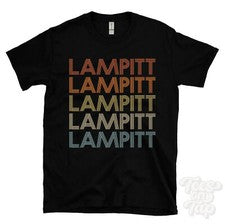 CAMISETA LAMPITT ESTILO RETRO REPETIDO Hombre y Mujer Novedad Genial Nombre Regalo