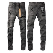 Pantalones de mezclilla de moda populares para hombre KSUBI gris oscuro parcheados diseño anticuado