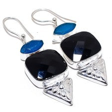 Pendiente de joyería de plata esterlina 925 hecho a mano con piedras preciosa...