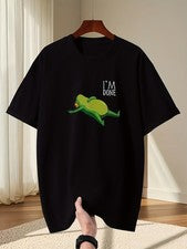 Top informal de manga corta para hombre, nuevo estampado de letras de moda