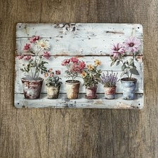 Letrero de metal con flores decoración del hogar arte de pared boho NUEVO ENVÍO RÁPIDO