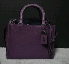 COACH 1941 EXÓTICO PIEL DE SERPIENTE BLACKBERRY ROGUE púrpura oscuro 25 MTO -nuevo con etiquetas