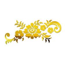 Adhesivo de pared acrílico 3D cristal espejo hogar porche fondo decoración dorado