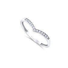 Alianza de boda de oro blanco sólido de 9 quilates con diamantes de 3 mm simulada de la J a la T