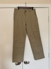 Nuevo con etiquetas Pantalones Chinos George Para Hombre 32x32 Caqui Frente Plano Calce Clásico A Prueba de Arrugas