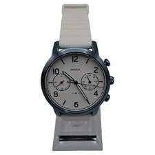 Fossil Montre-bracelet Femme Chronographe Dual Time Silicone Blanc