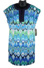 Vestido túnica Laundry Shelli Segal para mujer XS verano verde multicolor $138
