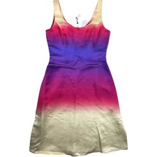 Nuevo Vestido de Cóctel Jonathan Sunders Para Mujer Talla 36 Sin Mangas Ombre 100% Viscosa
