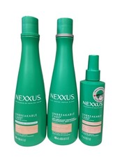 Champú, acondicionador y spray para levantar raíces sistema espesante cuidado irrompible NEXXUS