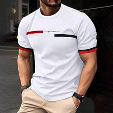 Camiseta Elegante Con Estampado De Letras Para Hombre Camisa Moda Vintagecasual
