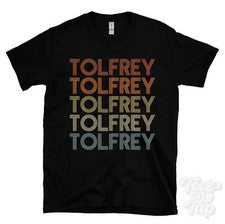 CAMISETA ESTILO RETRO REPETIDO TOLFREY Hombre y Mujer Novedad Genial Nombre Regalo