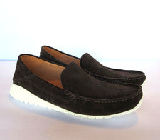 Mocasín de cuero Olukai Ka'a (talla 11) zapatos cómodos para hombre NUEVO marrón gamuza sin cordones