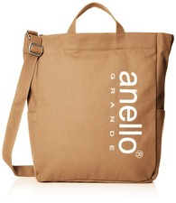 Bolso de Mano Anello GRANDE GI-H2422 CT Algodón Lona GRANDE Logo 2 Vías Beige