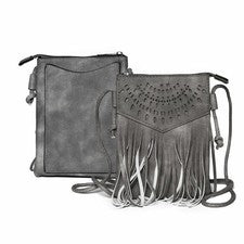 Bolso bandolera de mujer con flecos étnicos patrón recortado bandolera boho