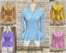Camisa Blusa Tailandesa de Encaje Moda Informal Elegante Dama Templo Trabajo Boda Merrit