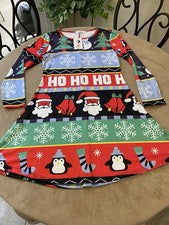Vestido Patinador Navidad Tema Papá Noel ELASTIZADO Para Mujer Talla Pequeña