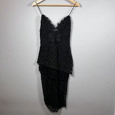 Moda Nova Altamente Deseado Encaje Midi Negro Bodycon Corsé Corpiño Para Mujer’s Talla M