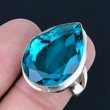 Anillo de joyería de plata esterlina 925 hecho a mano con piedras preciosas...