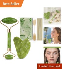 Juego de cuidado de la piel Gua Sha y Jade Roller para reducir la hinchazón - Listo para regalo