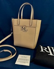 Bolso de mano Lauren Ralph Lauren Bucket Cartera Beige Correa desmontable Bolso antipolvo Nuevo con etiquetas