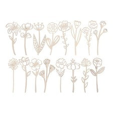 16 Piezas Flor Madera Decoración Flor Silvestre Rústica Floral para Hogar