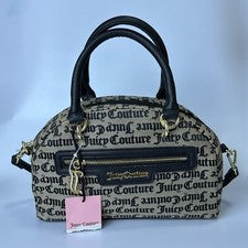 Bolso Cartera Juicy Couture Beige Negro Oops A Daisey Diseñador Preppy Y2K
