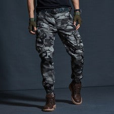 Moda Para Hombres Carga Multi-bolsillo Militar Camuflaje Tobillo Informal Pantalones Senderismo