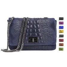 ITALIA SEÑORA BOLSO DE CUERO CADENA COCODRILO bolso de hombro bandolera CROSS BODY BAG