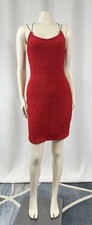 Moda Nova Rojo Metálico Peculicioso Mini Vestido Para Mujer Hecho en EE. UU. Talla Grande