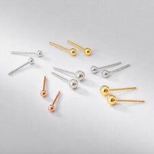 1 o 3 Pares Pendientes Bola Plata de Ley 925 Mujer Hombre Pendientes