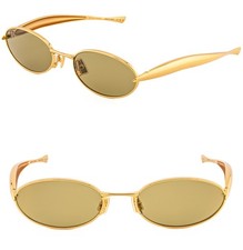 Gafas de sol BOTTEGA VENETA 1386 SARDINA BV1386S metal dorado verde unisex ovaladas 006