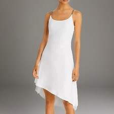¡Oferta! Vestido sin mangas midi asimétrico con correa de cadena blanca Aqua para mujer $258