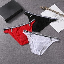 Bragas transpirables para hombre calzoncillos de malla patrón liso estilo informal longitud regular
