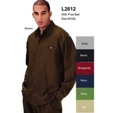 Conjunto de 2 piezas de traje de caminar de lujo para hombre Milano Moda/Fortino Landi con cinturón L2612B