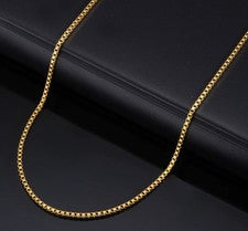 Collar cadena veneciana titanio titanio oro amarillo cuadrado mujer hombre