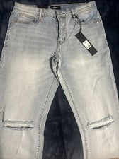 Moda Nova Nova Hombres Cornell Jeans Ajustados Azul Claro Lavado Hombre’s Talla 32