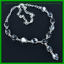 Venta de Navidad Collar Cadena Plata 925 Turquesa Búfalo Blanco Natural Ovalado