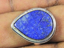 Anillo de plata esterlina sólida 925 lapislázuli natural tamaño US-8